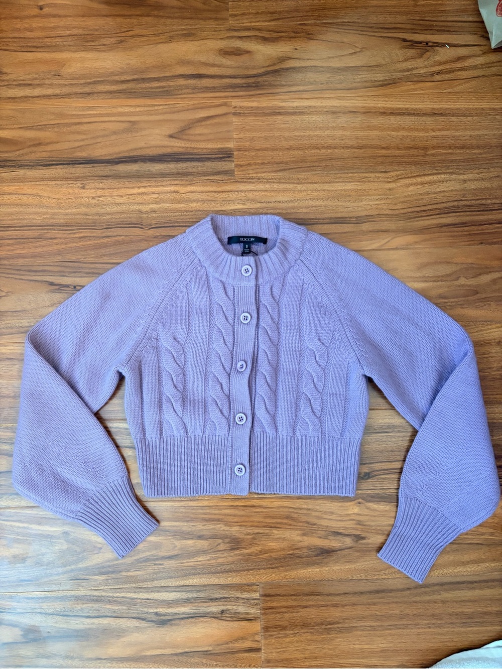 Toccin
Rita Cable Knit Cardigan in Lilac originally $395